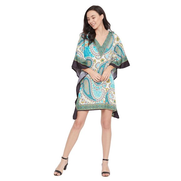 Womens Short Printed Dress One size Tunic Tops - Picture 2 of 8